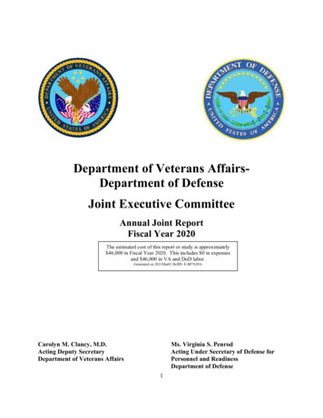 Department Of Veterans Affairs- Department Of Defense Joint Executive .