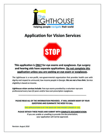 Application For Vision Services - Georgia Lions Lighthouse