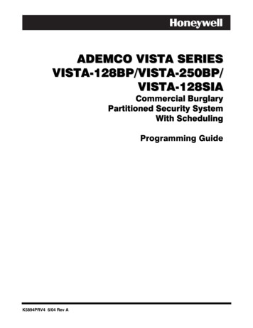 ADEMCO VISTA SERIES VISTA-128BP/VISTA-250BP/ VISTA-128SIA - Brander Alarm