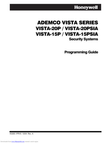 ADEMCO VISTA SERIES - Honeywell Thermostat Manual Pdf