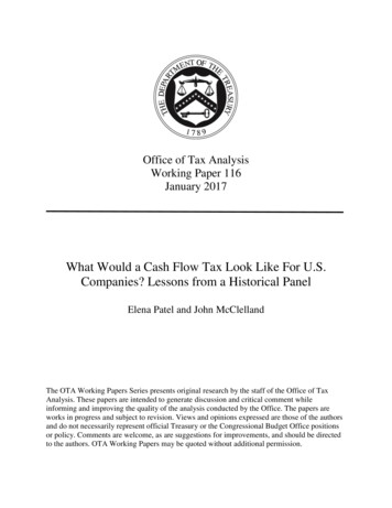 What Would A Cash Flow Tax Look Like For U.S. Companies? Lessons From A .