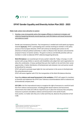 EFFAT Gender Equality And Diversity Action Plan 2022 - 2023