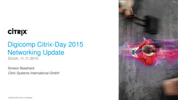 Digicomp Citrix-Day 2015 Networking Update