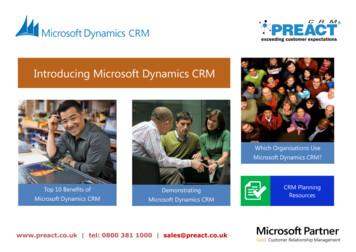 Introducing Microsoft Dynamics CRM - Preact