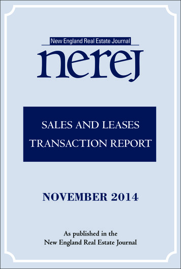 SAlEs ANd LEAsEs TRANsACTION REpORT - NEREJ