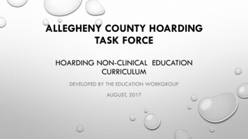 Allegheny County Hoarding Task Force Hoarding Education . - Pittsburgh