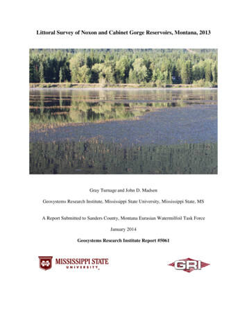 Littoral Survey Of Noxon And Cabinet Gorge Reservoirs, Montana, 2013