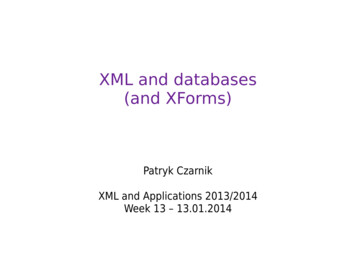 XML And Databases (and XForms) - Mimuw.edu.pl