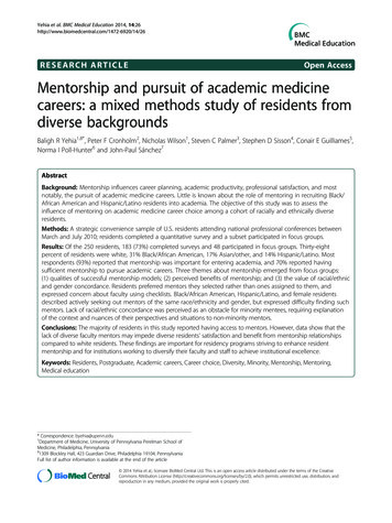 RESEARCH ARTICLE Open Access Mentorship And Pursuit Of Academic .