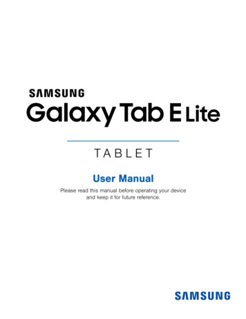 Samsung Galaxy Tab E Lite SM-T113 User Manual - B&H Photo