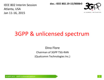 3GPP & Unlicensed Spectrum - IEEE Standards Association