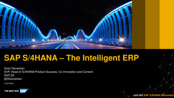 SAP S/4HANA The Intelligent ERP