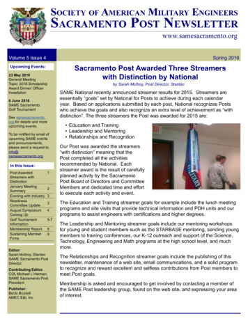 Sacramento Post Awarded Three Streamers With Distinction By National