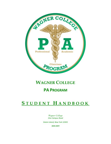 2018-2019 PA Handbook - Wagner College