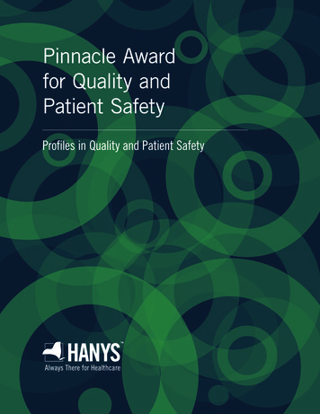 Pinnacle Award For Quality And Patient Safety - Hanys 