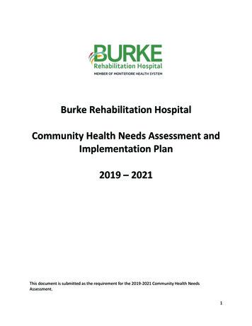 Burke Rehabilitation Hospital Community Health Needs Assessment And .