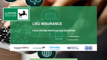 LBG INSURANCE - Lloyds Banking Group