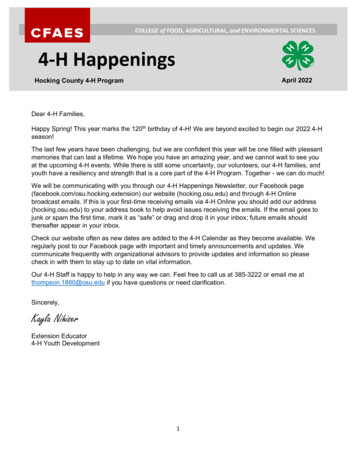 COLLEGE Of FOOD, AGRICULTURAL, And ENVIRONMENTAL SCIENCES 4-H Happenings
