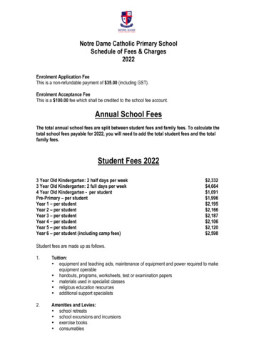 Annual School Fees Student Fees 2022 - NDS