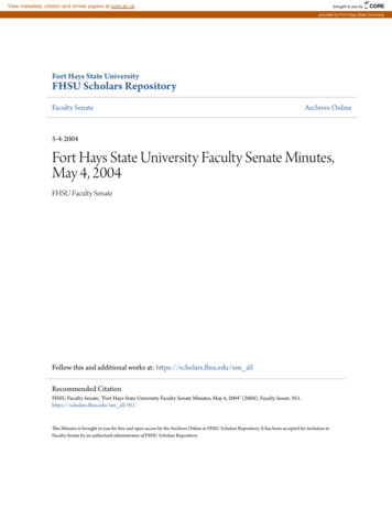 Fort Hays State University Faculty Senate Minutes, May 4, 2004 - CORE