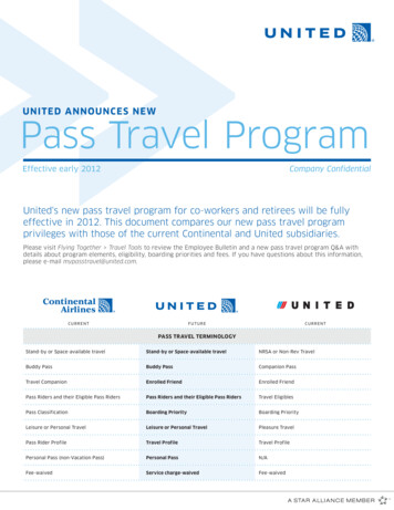 UNITED ANNOUNCES NEW Pass Travel Program - Jumpseatnews