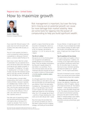 How To Maximize Growth Saving Is The Opposite Of Spending, And 1 . - UBS