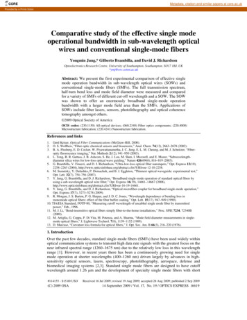 Comparative Study Of The Effective Single Mode Operational . - CORE