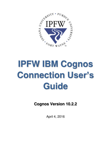 IPFW IBM Cognos Connection User's - Purdue University Fort Wayne