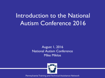 Introduction To The National Autism Conference 2016