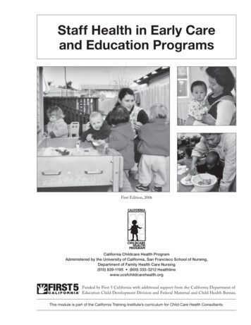 Staff Health In Early Care And Education Programs