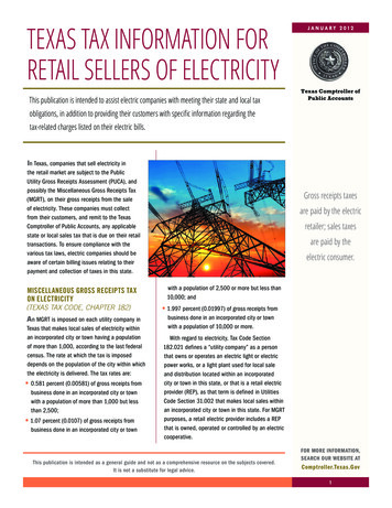 Texas Tax Information For Retail Sellers Of Electricity