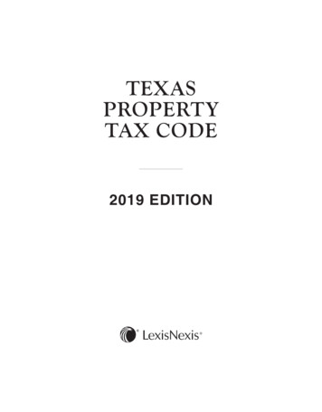Texas Property Tax Code -2019 Edition
