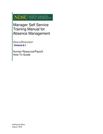 Manager Self Service Training Manual For Absence Management - NDSU