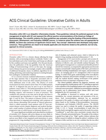 ACG Clinical Guideline: Ulcerative Colitis In Adults