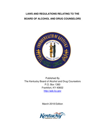 Laws And Regulations Relating To The Board Of Alcohol And Drug Counselors