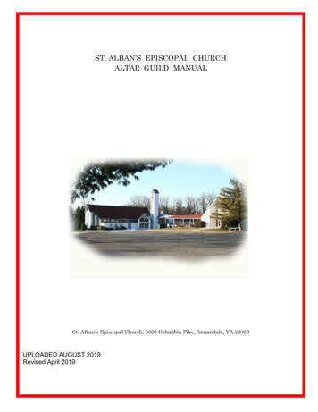 St. Alban'S Episcopal Church Altar Guild Manual