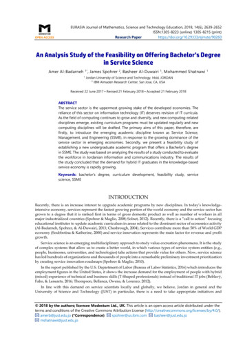 An Analysis Study Of The Feasibility On Offering . - Science Education