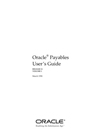 Oracle Payables User's Guide