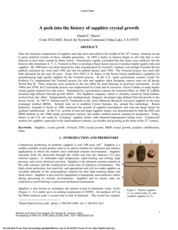 A Peek Into The History Of Sapphire Crystal Growth - Zenodo