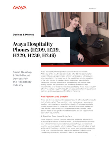 Avaya Hospitality Phones (H209, H219, H229, H239, H249)