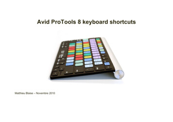 Avid ProTools 8 Keyboard Shortcuts - Azmyth Recording Studios