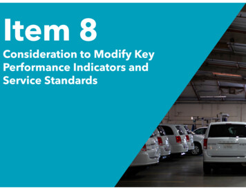 Consideration To Modify Key Performance Indicators And Service Standards