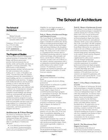 The School Of Architecture - University Of Notre Dame
