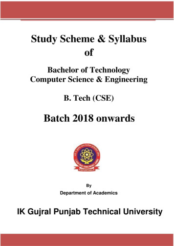 Study Scheme & Syllabus Of - Punjab