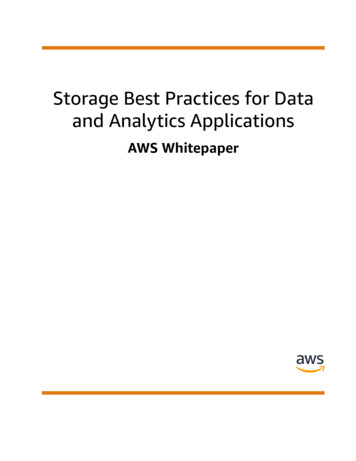 Storage Best Practices For Data And Analytics Applications - AWS Whitepaper