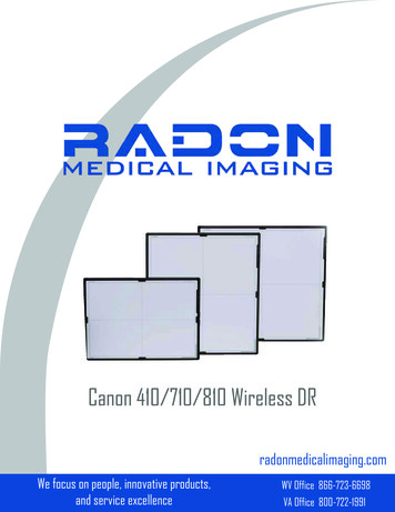 Canon 410/710/810 Wireless DR - Radon Medical