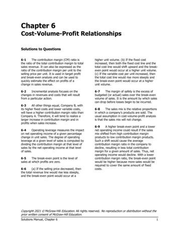 Cost-Volume-Profit Relationships - UPRRP