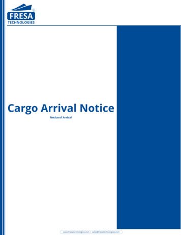 Cargo Arrival Notice - Fresa Technologies