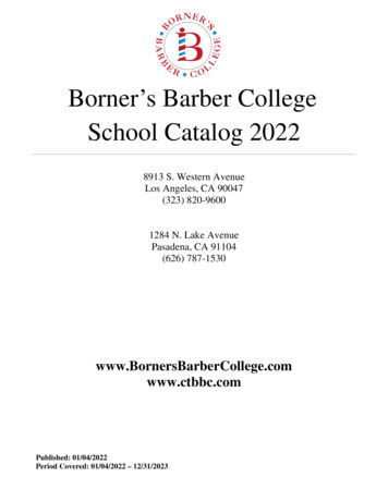 Borner's Barber College School Catalog 2022