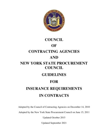 Council Of Contracting Agencies And New York State Procurement Council .